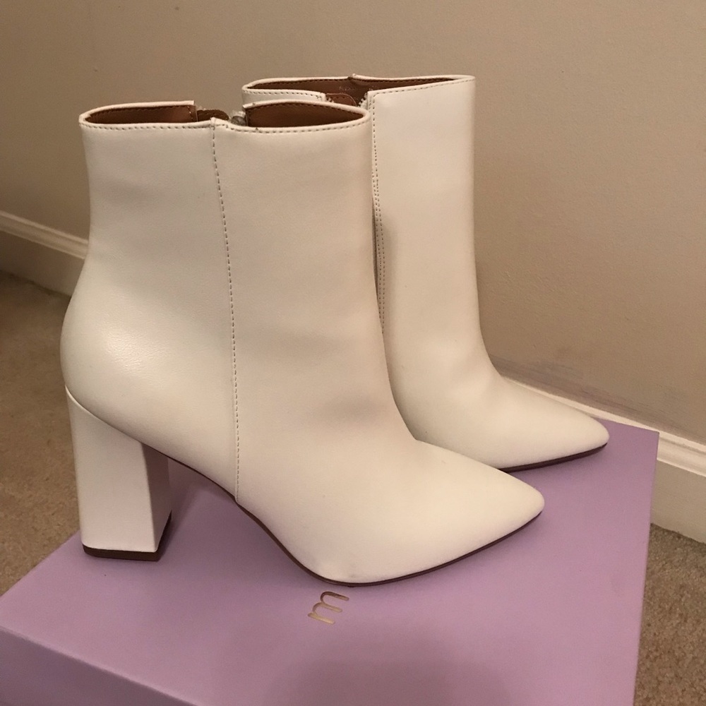White booties, Madden Girl, Size 8. Brand new, never worn